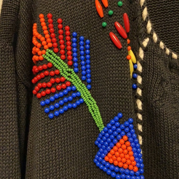 Victoria Jones  Woman Vintage Native American Inspired Beaded Cardigan 4188 - Picture 5 of 10